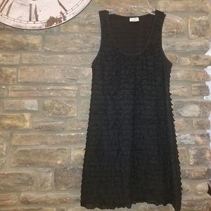FREE PEOPLE RUFFLED BLACK DRESS SZ S